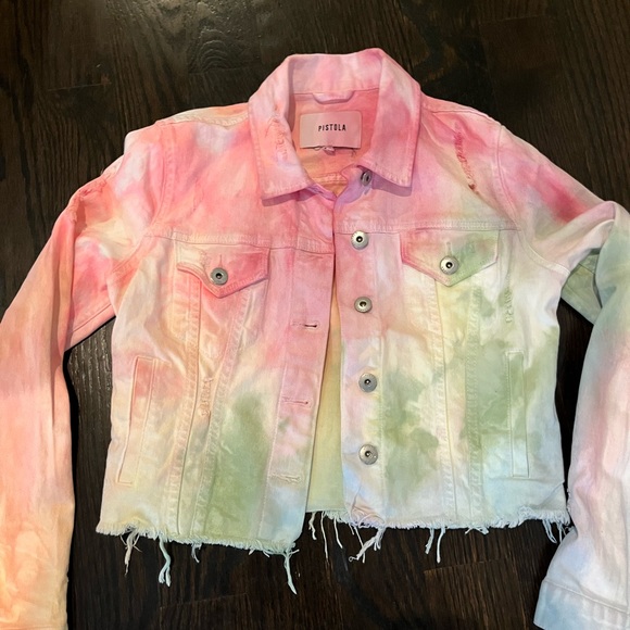 PISTOLA TIE-DYE JEAN JACKET - Picture 1 of 12